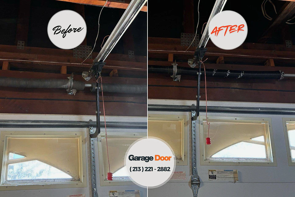 Before and after: garage door repair Okanogan, WA